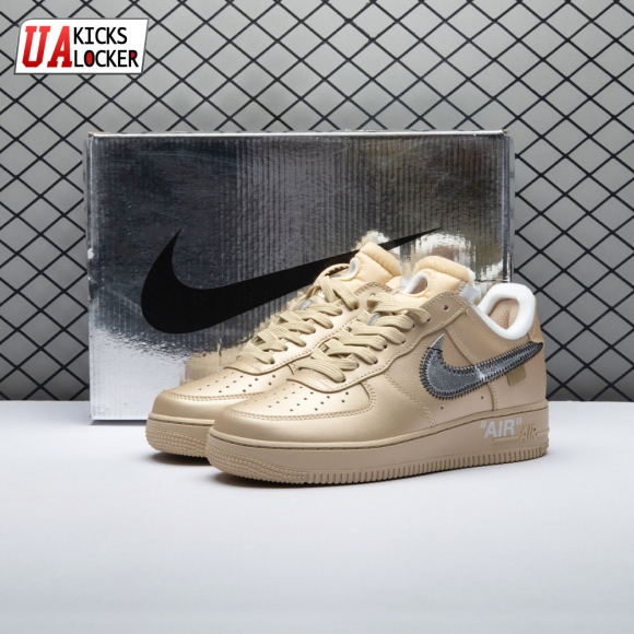 Off-White x Nike Air Force 1 07 Low Metal Gold OW Silver DX1419-900 Unisex
