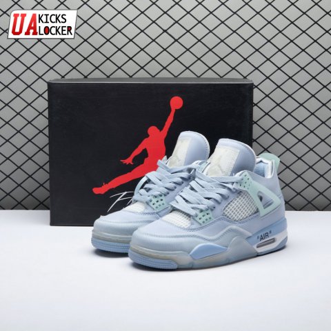 Jordan 4 x Off-White Blue Unisex