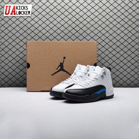 Jordan 12 Black White Blue Men's