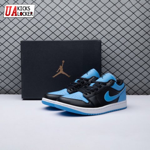 Jordan 1 Low Black University Blue 553558-041 Unisex