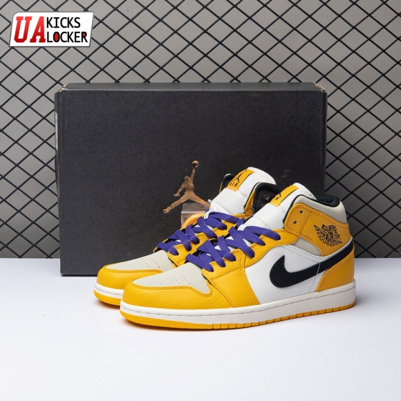 Air Jordan 1 Mid SE Lakers 852542-700 Unisex