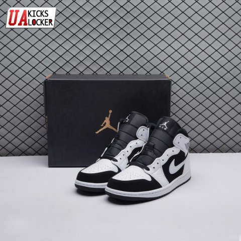 Air Jordan 1 Mid White Black Unisex
