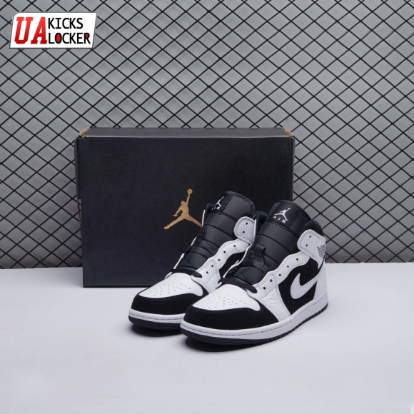 Air Jordan 1 Mid White Black Unisex