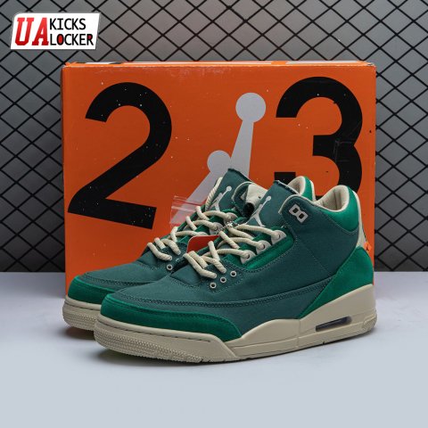 Air Jordan 3 Retro Bicoastal Black Malachite Fossil FZ7974-300 Unisex