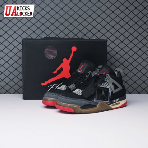 Off-White X Air Jordan 4 Bred CV9388-001 Men's