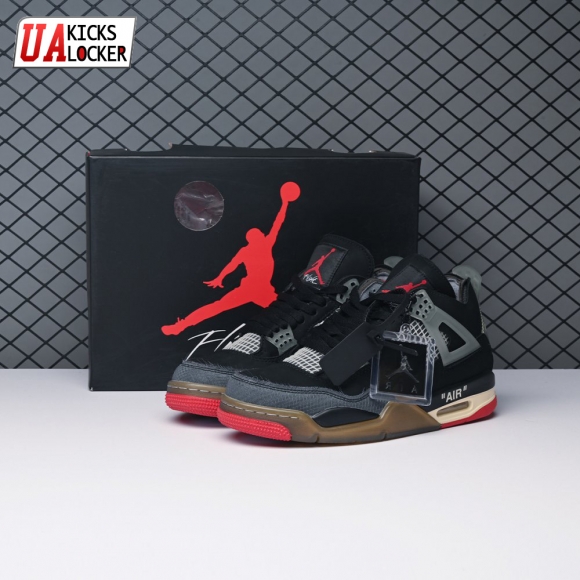 Off-White X Air Jordan 4 Bred CV9388-001 Men's