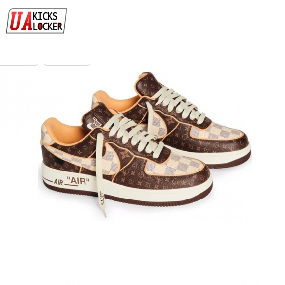 Nike Air Force 1 Low Monogram Brown Damier Azur Unisex