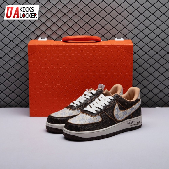 Nike Air Force 1 Low Monogram Brown Damier Azur Unisex