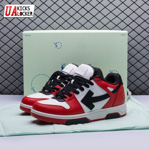 OFF-WHITE Out Of Office OOO Low Tops Black White Red Unisex